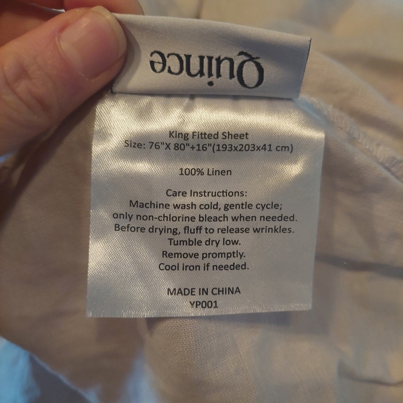 Quince 100% Linen Sand Fitted Sheet & 2 Pillowcases! King (520) - Picture 9 of 10